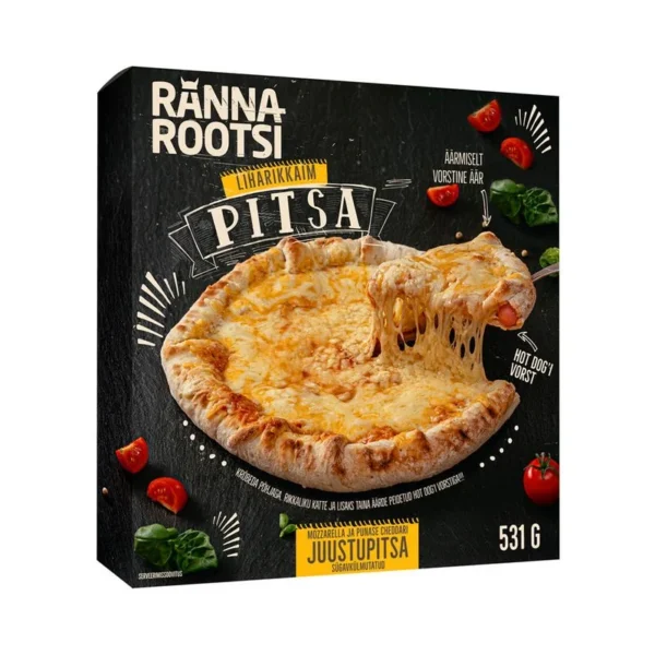 PIZZA HOT DOGI MOZZARELLA JA CHEDDARI JUUSTUGA 531G (R.ROOTSI)
