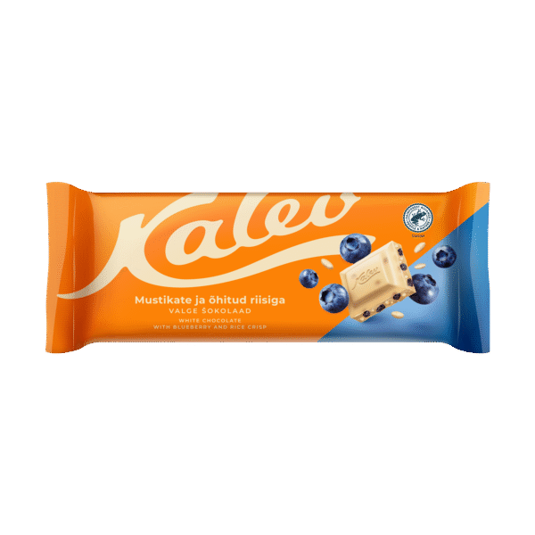 KALEV VALGE SHOKOLAAD RIISI JA MUSTIKAGA 190Gr
